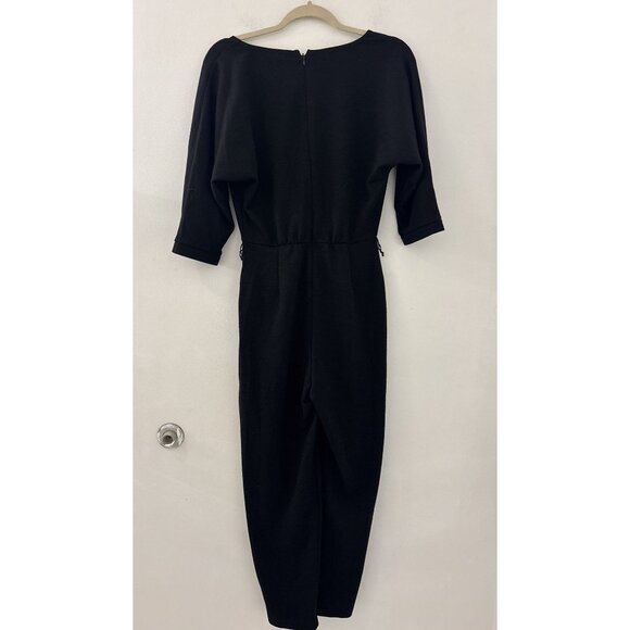 Anthropologie Sutton Ponte Knit V Neck Straight Leg Jumpsuit in Black Size XS - Picture 4 of 5